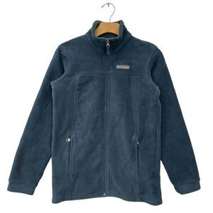 Columbia Fleece Jacket Girls Youth Large 14/16 Navy Full Zip Cozy Comfy Outdoor